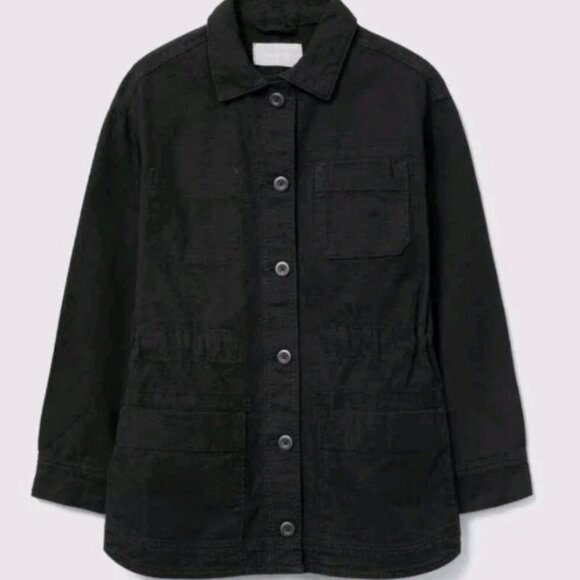 Everlane The Cinchable Chore Jacket Size XS Black Minimalist 47528 - Picture 2 of 14